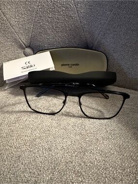 Pierre Cardin Matte Black Metal Eyeglasses